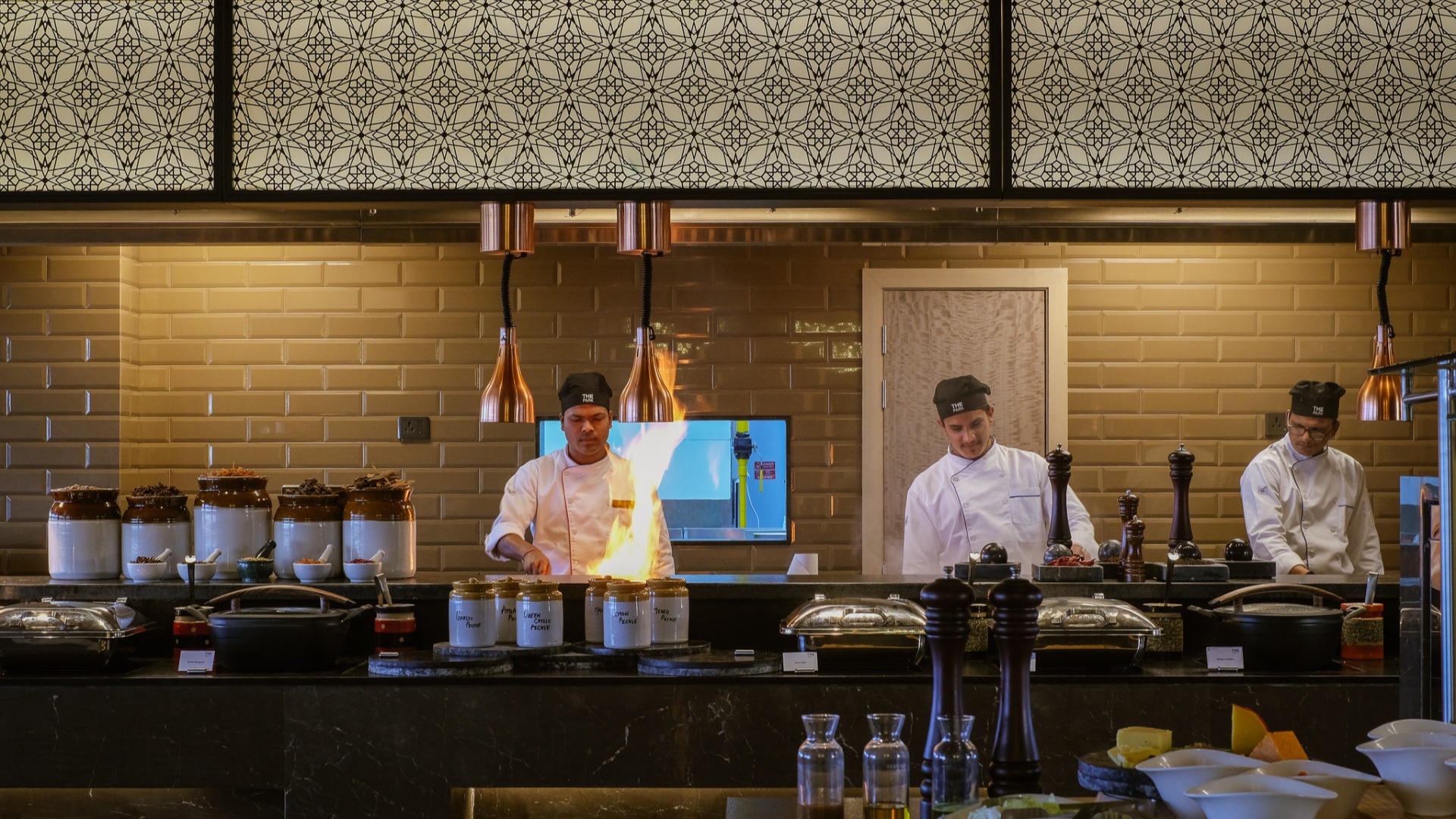 Chef Cooking at Epicentre Restaurant