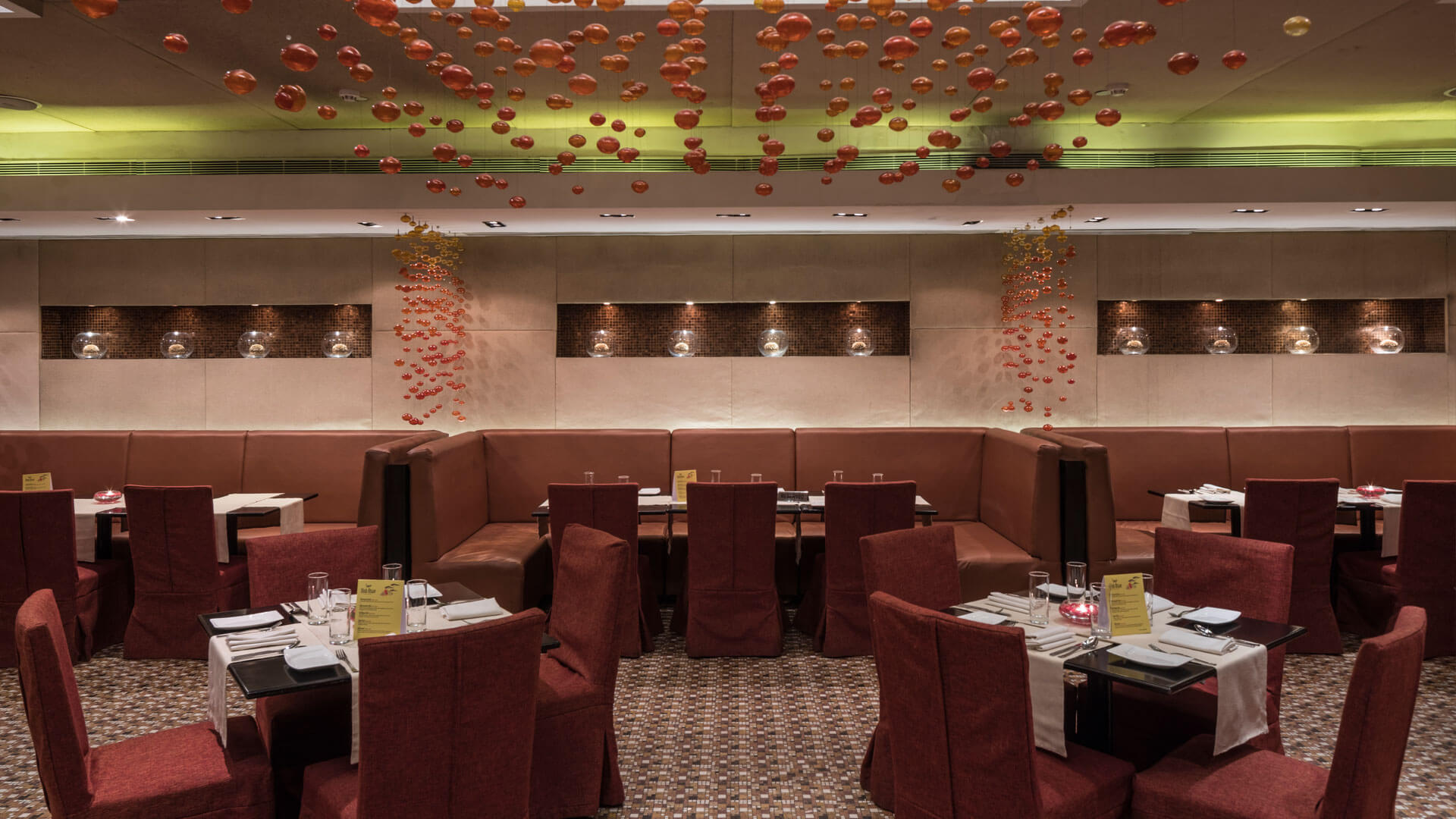 Interior of Saffron Restaurant at The Park Hotel Kolkata