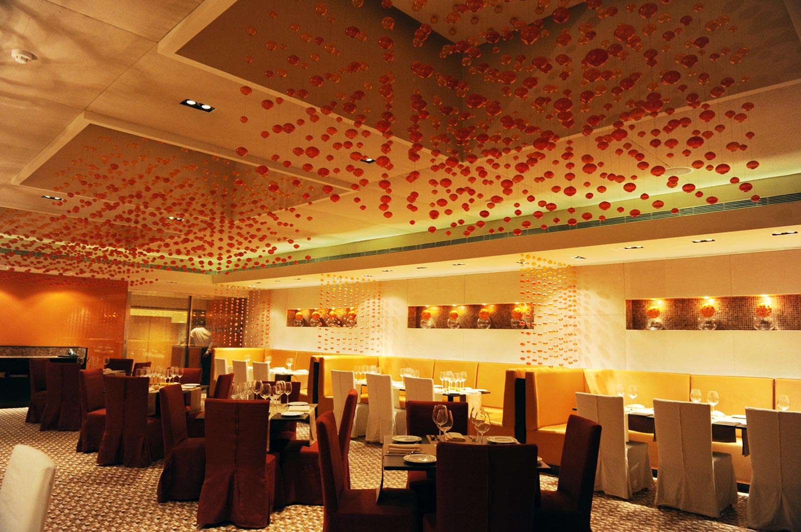 Interior of Luxury Dining Table Area in Saffron at The Park Kolkata